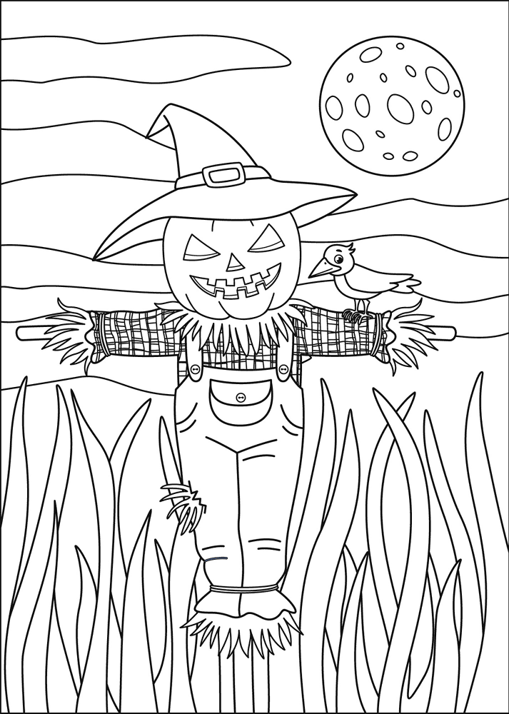 Scarecrow Coloring Page Md Coloring Page — Free Printable — free printable coloring page