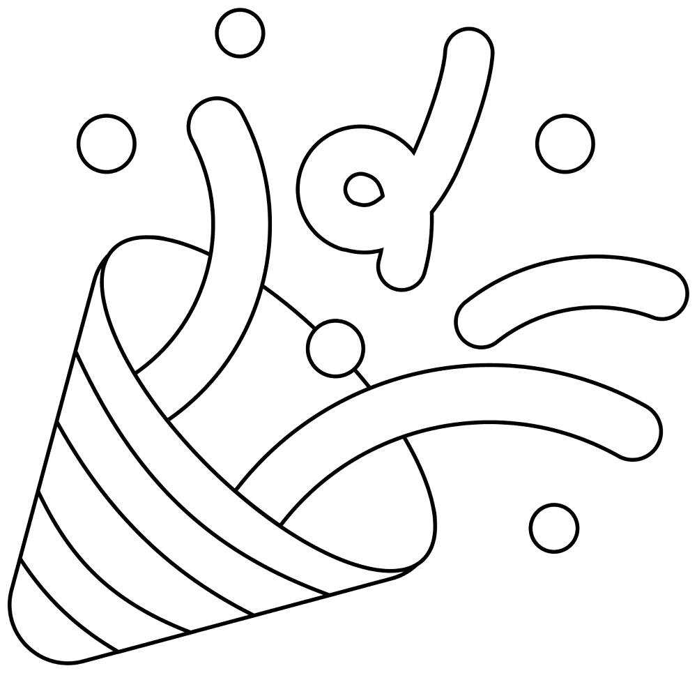 885 Party Popper Emoji 1f389 Coloring Page Md Coloring Page — Free Printable — free printable coloring page