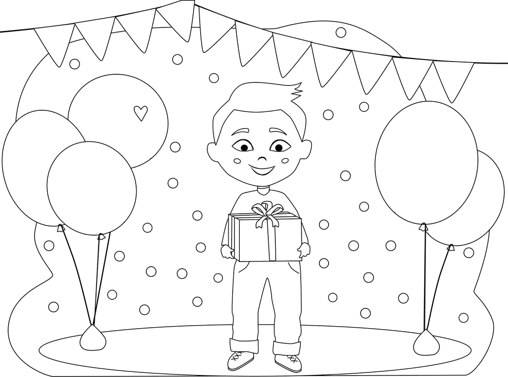 Birthday Boy 4 Coloring Page Md Coloring Page — Free Printable — free printable coloring page