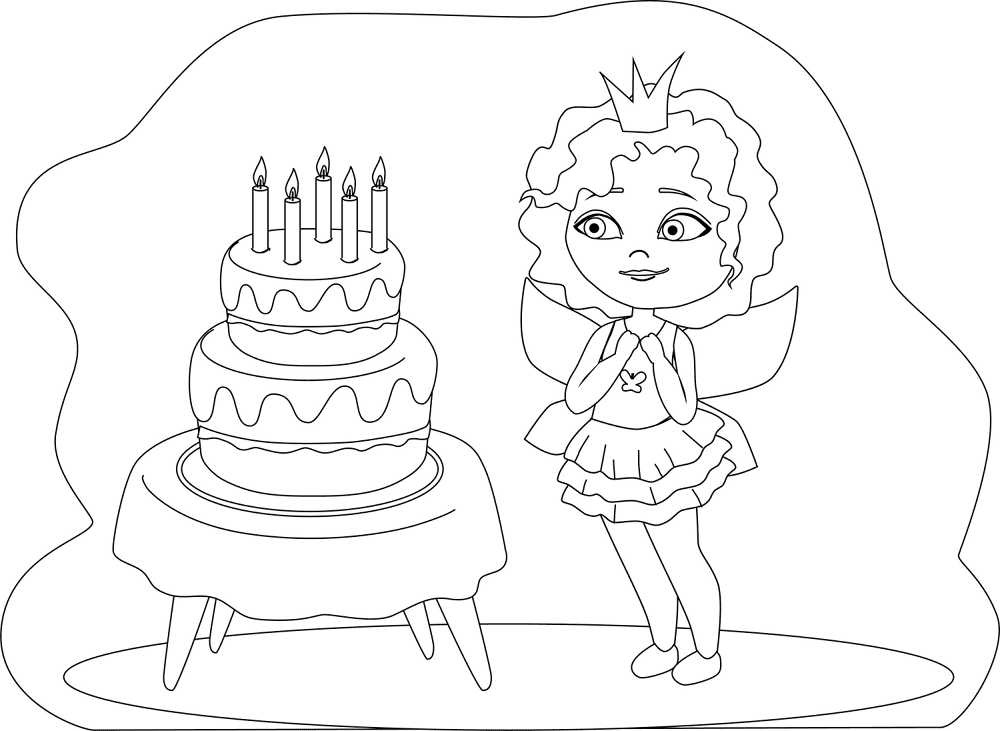 Birthday Girl 1 Coloring Page Md Coloring Page — Free Printable — free printable coloring page