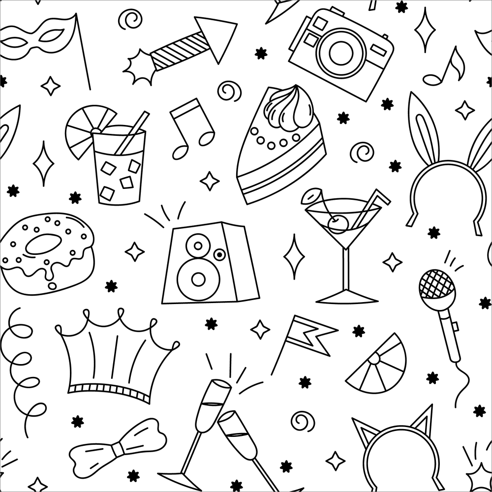 Birthday Pattern 3 Coloring Page Md Coloring Page — Free Printable — free printable coloring page