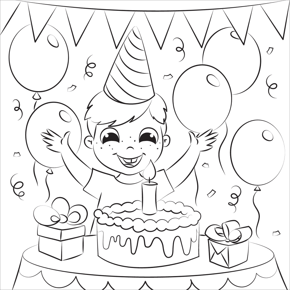 Boys Birthday Coloring Page Md Coloring Page — Free Printable — free printable coloring page