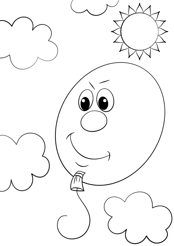 Cartoon Balloon Coloring Page Md Coloring Page — Free Printable — free printable coloring page