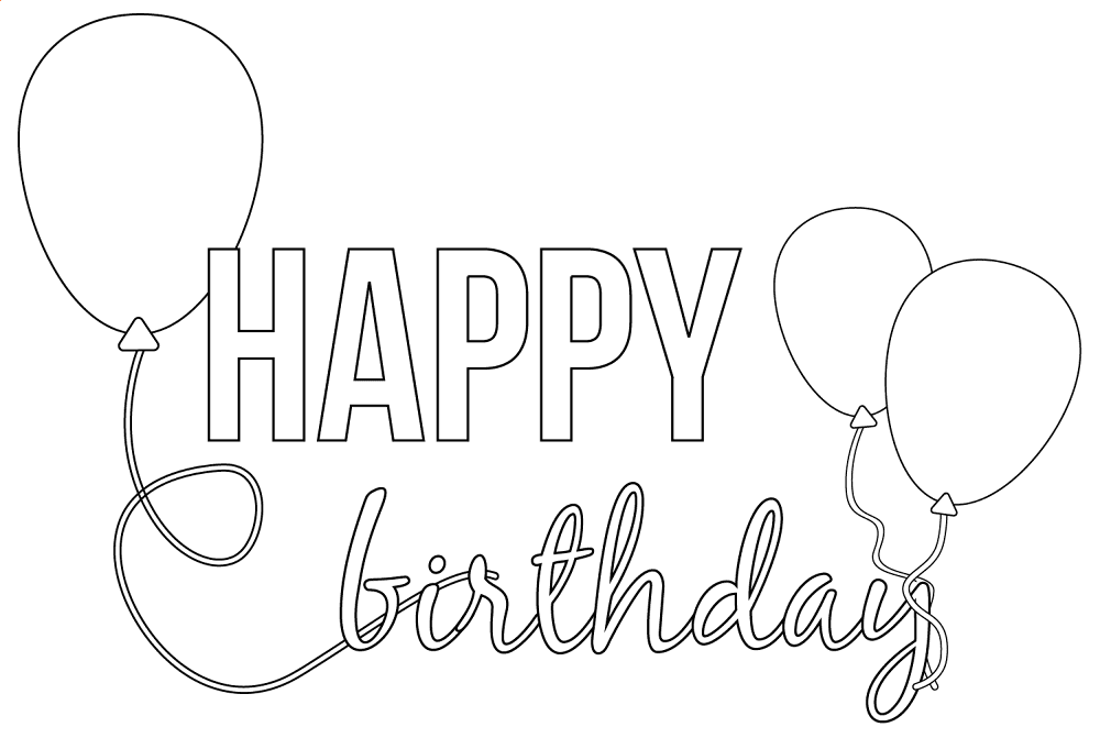 Happy Birthday Coloring Page Md Coloring Page — Free Printable — free printable coloring page
