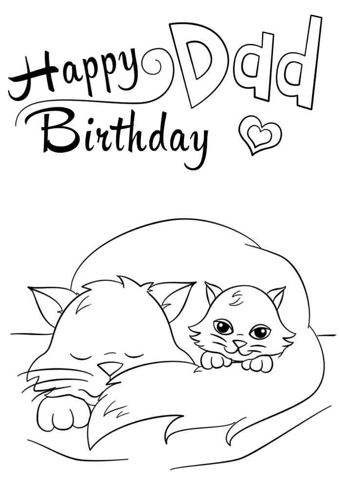 Happy Birthday Dad Coloring Page Md Coloring Page — Free Printable — free printable coloring page