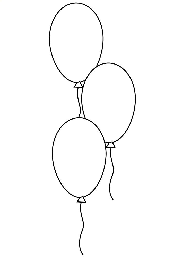 Three Balloons Coloring Page Md Coloring Page — Free Printable — free printable coloring page