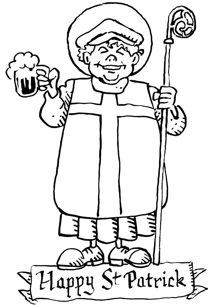 Happy St Patrick Coloring Page Md Coloring Page — Free Printable — free printable coloring page