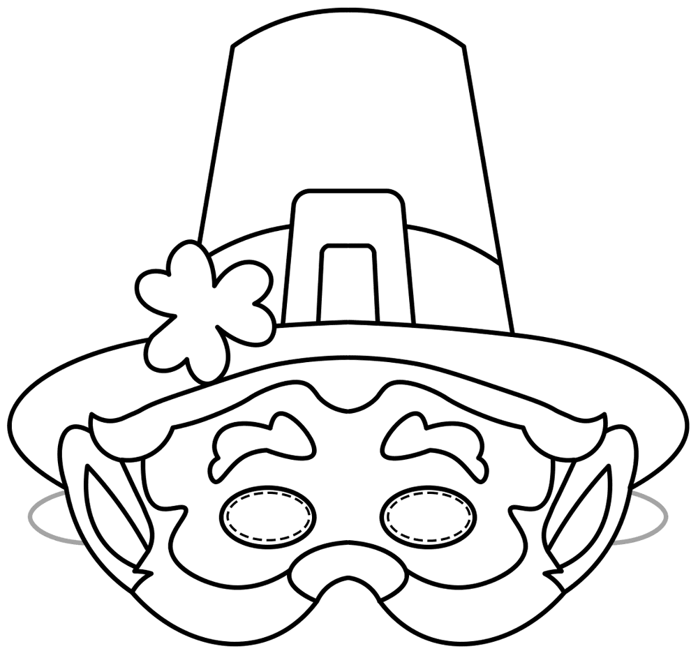 Leprechaun Paper Mask 2 Md Coloring Page — Free Printable — free printable coloring page