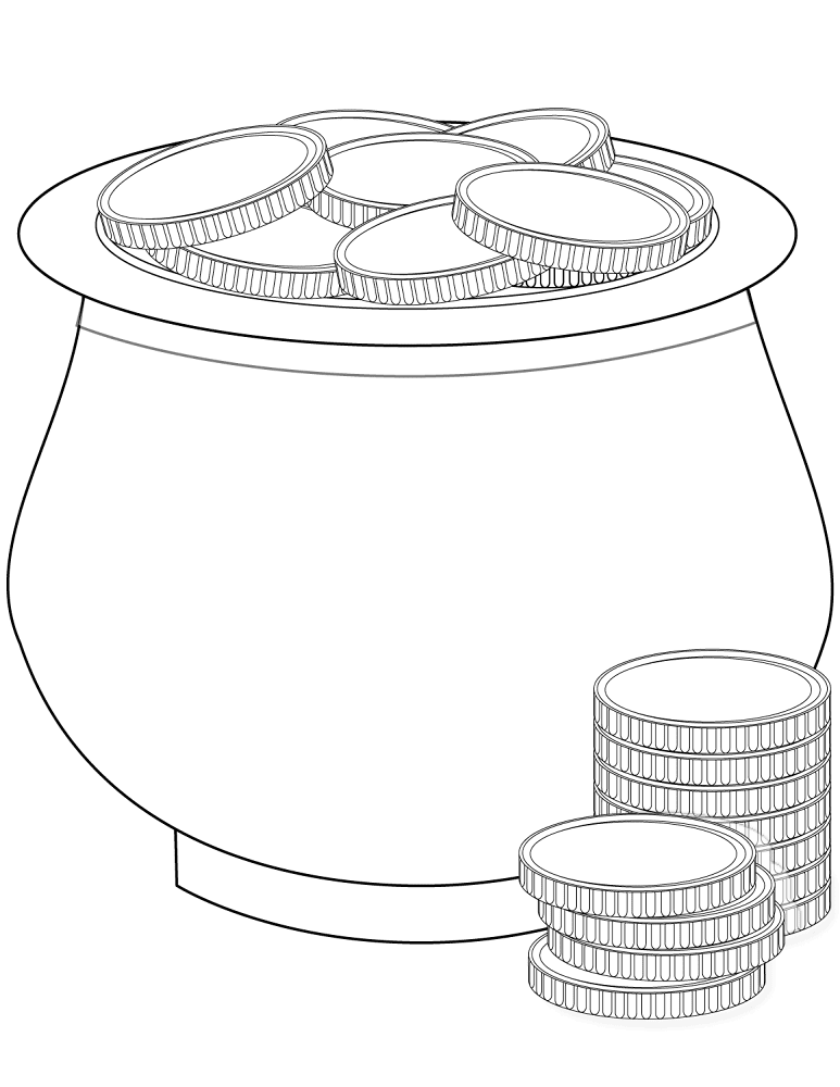 Pot Of Gold Coins Coloring Page Md Coloring Page — Free Printable — free printable coloring page