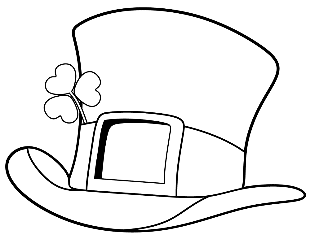 St Patrick Day Top Hat Coloring Page Md Coloring Page — Free Printable — free printable coloring page