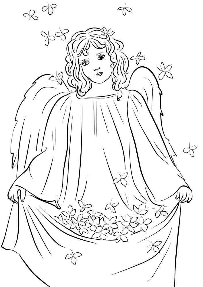 St Patricks Day Angel Coloring Page Md Coloring Page — Free Printable — free printable coloring page