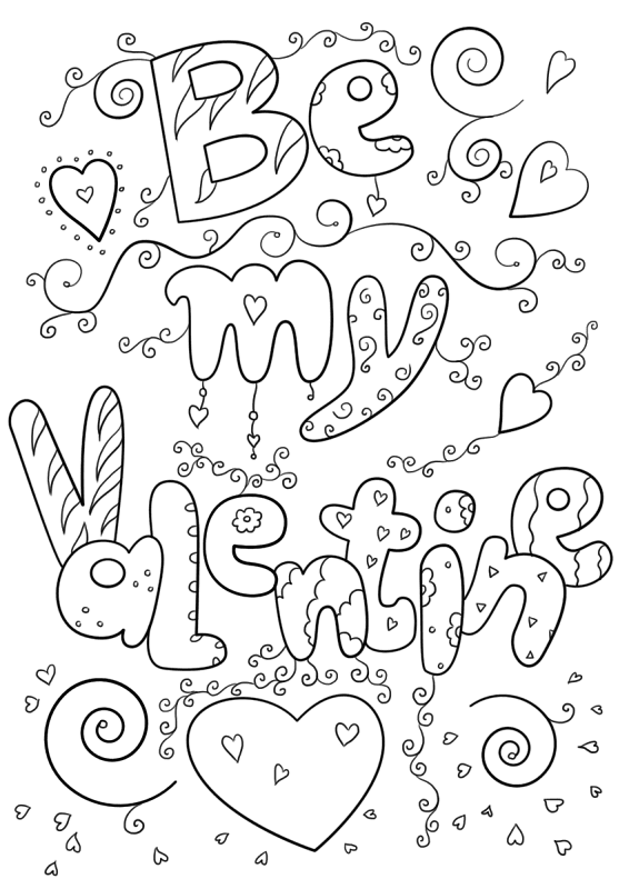Be My Valentine Coloring Page Md Coloring Page — Free Printable — free printable coloring page