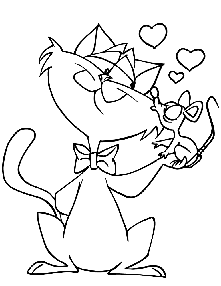 Cat And Mouse Coloring Page Md Coloring Page — Free Printable — free printable coloring page