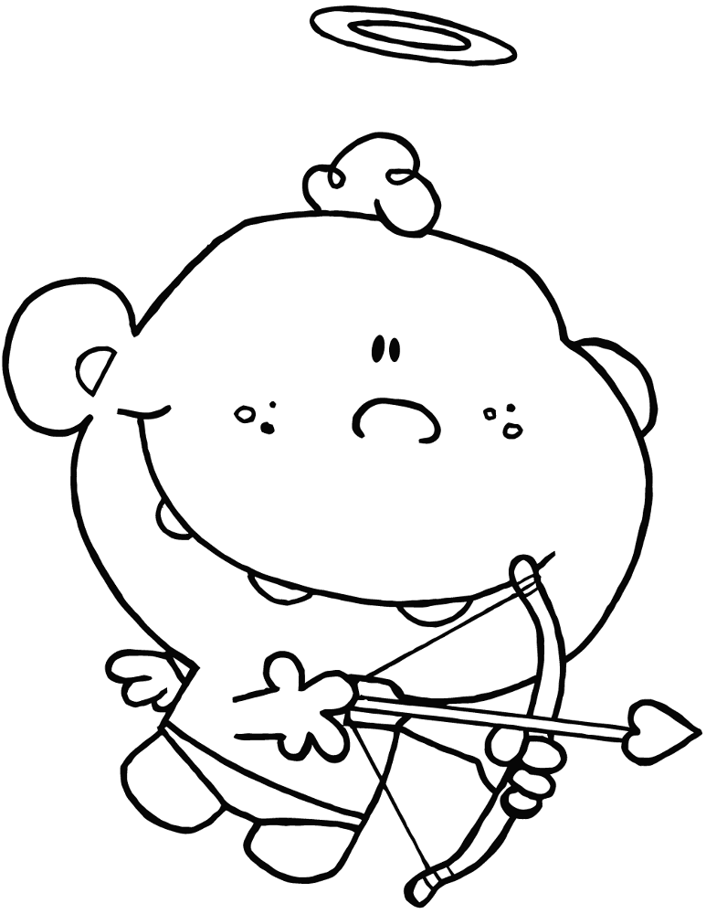Cupid With Bow And Arrow Coloring Page Md Coloring Page — Free Printable — free printable coloring page
