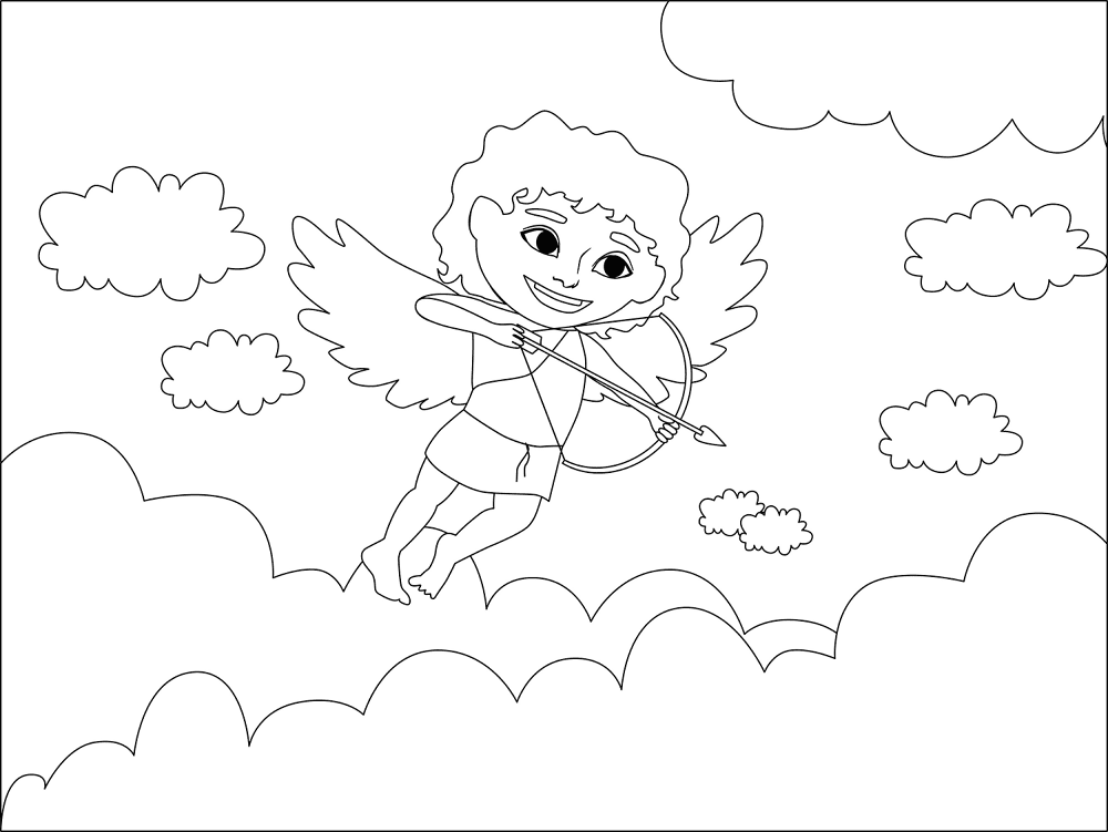 Cupidon Bw Coloring Page Md Coloring Page — Free Printable — free printable coloring page