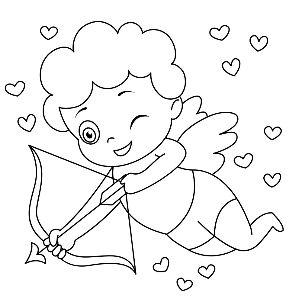 Cute Cupid 2 Coloring Page Md Coloring Page — Free Printable — free printable coloring page
