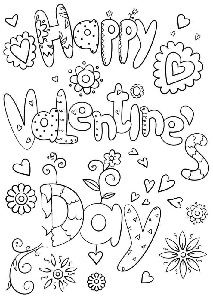Happy Valentines Day Coloring Page Md Coloring Page — Free Printable — free printable coloring page