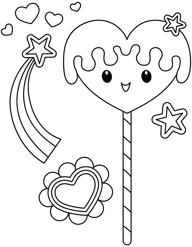 Kawaii Candies Coloring Page Md Coloring Page — Free Printable — free printable coloring page