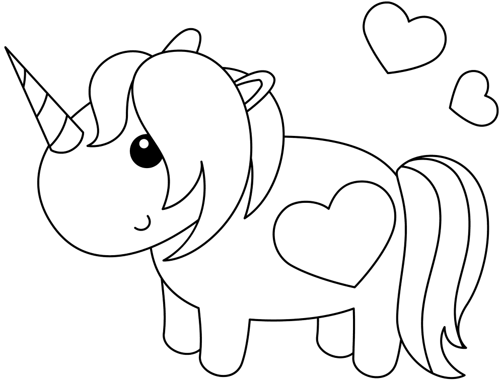 Kawaii Unicorn Coloring Page Md Coloring Page — Free Printable — free printable coloring page