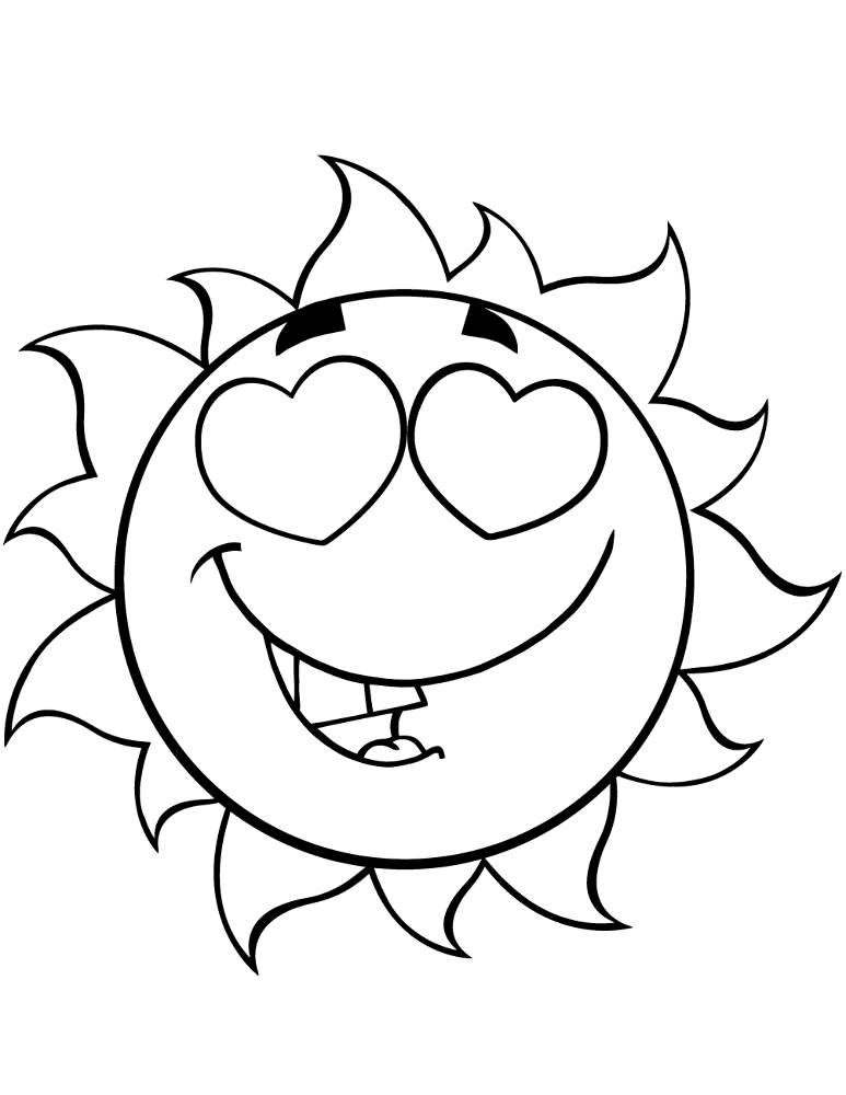 Love Sun Cartoon Mascot Character Coloring Page Md Coloring Page — Free Printable — free printable coloring page
