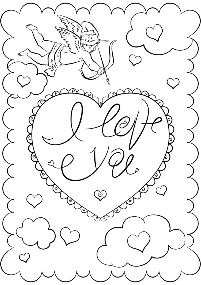 St Valentines Day Card 15 Coloring Page Md Coloring Page — Free Printable — free printable coloring page