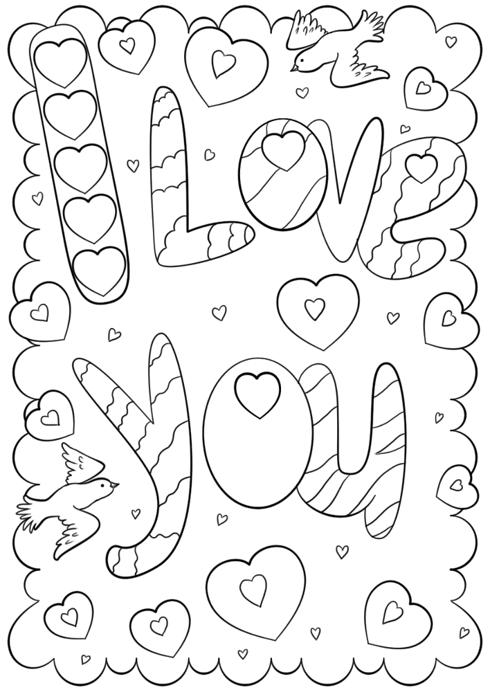 St Valentines Day Card 21 Coloring Page Md Coloring Page — Free Printable — free printable coloring page