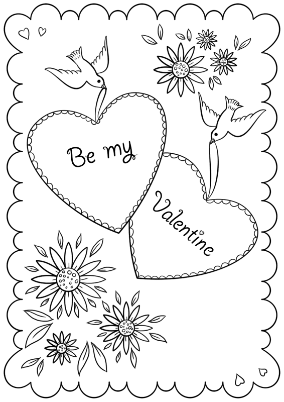 St Valentines Day Card 7 Coloring Page Md Coloring Page — Free Printable — free printable coloring page