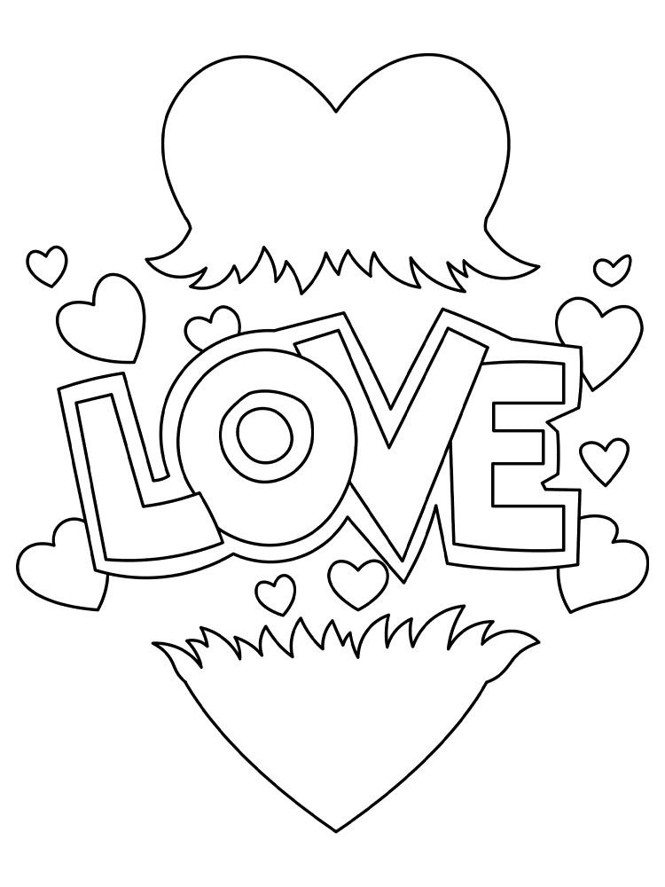 Valentine Love Hearts Md Coloring Page — Free Printable — free printable coloring page