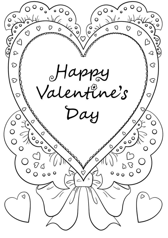 Valentines Card Happy Valentines Day Coloring Page Md Coloring Page — Free Printable — free printable coloring page