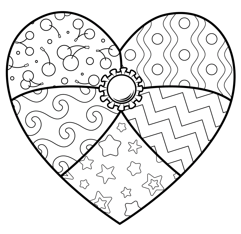 Valentines Heart 3 Coloring Page Md Coloring Page — Free Printable — free printable coloring page