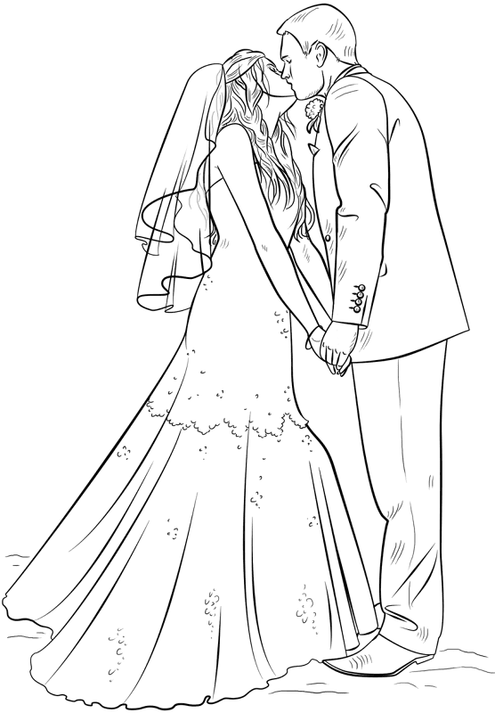 Bride And Groom Coloring Page Md Coloring Page — Free Printable — free printable coloring page