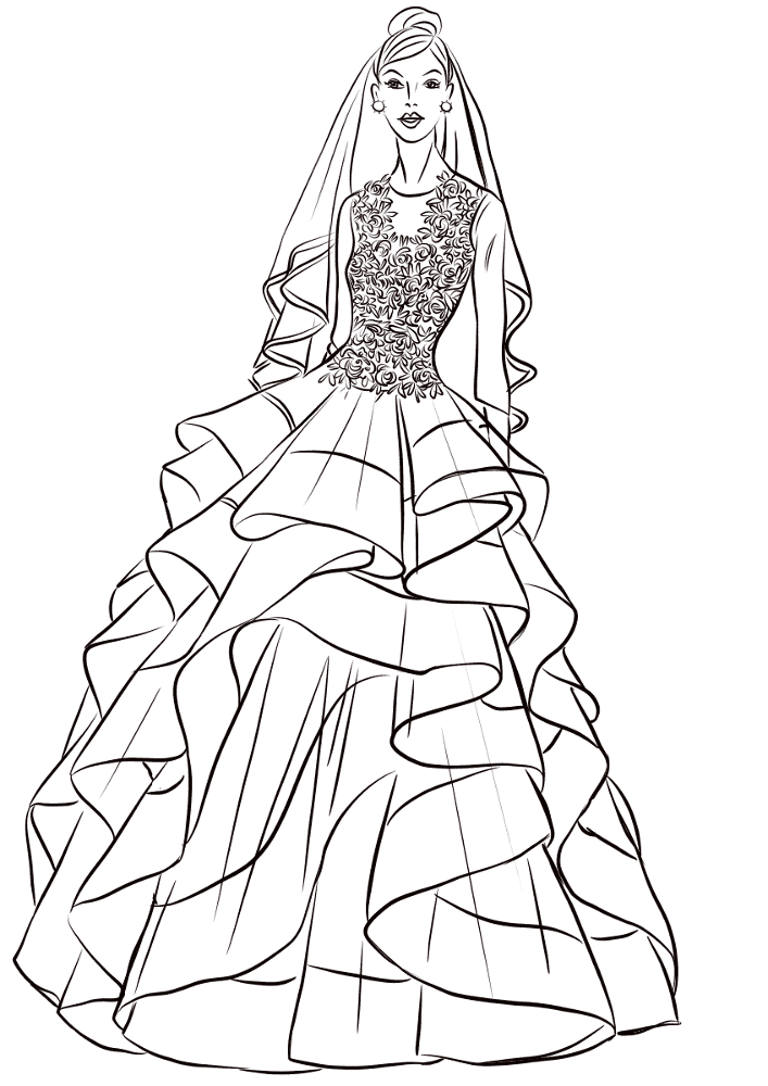 Pretty Bride Coloring Page Md Coloring Page — Free Printable — free printable coloring page