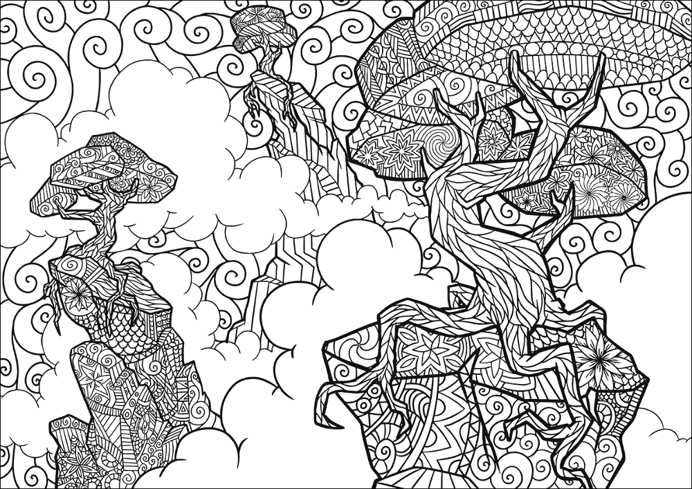 Anti Stress Landscape Coloring Page Md Coloring Page — Free Printable — free printable coloring page