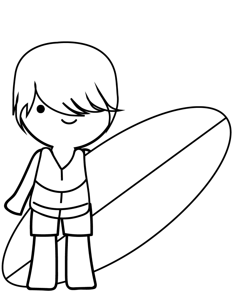 Boy Surfer Coloring Page Md Coloring Page — Free Printable — free printable coloring page