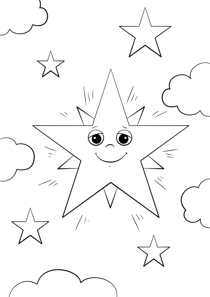Cartoon Star Character Coloring Page Md Coloring Page — Free Printable — free printable coloring page