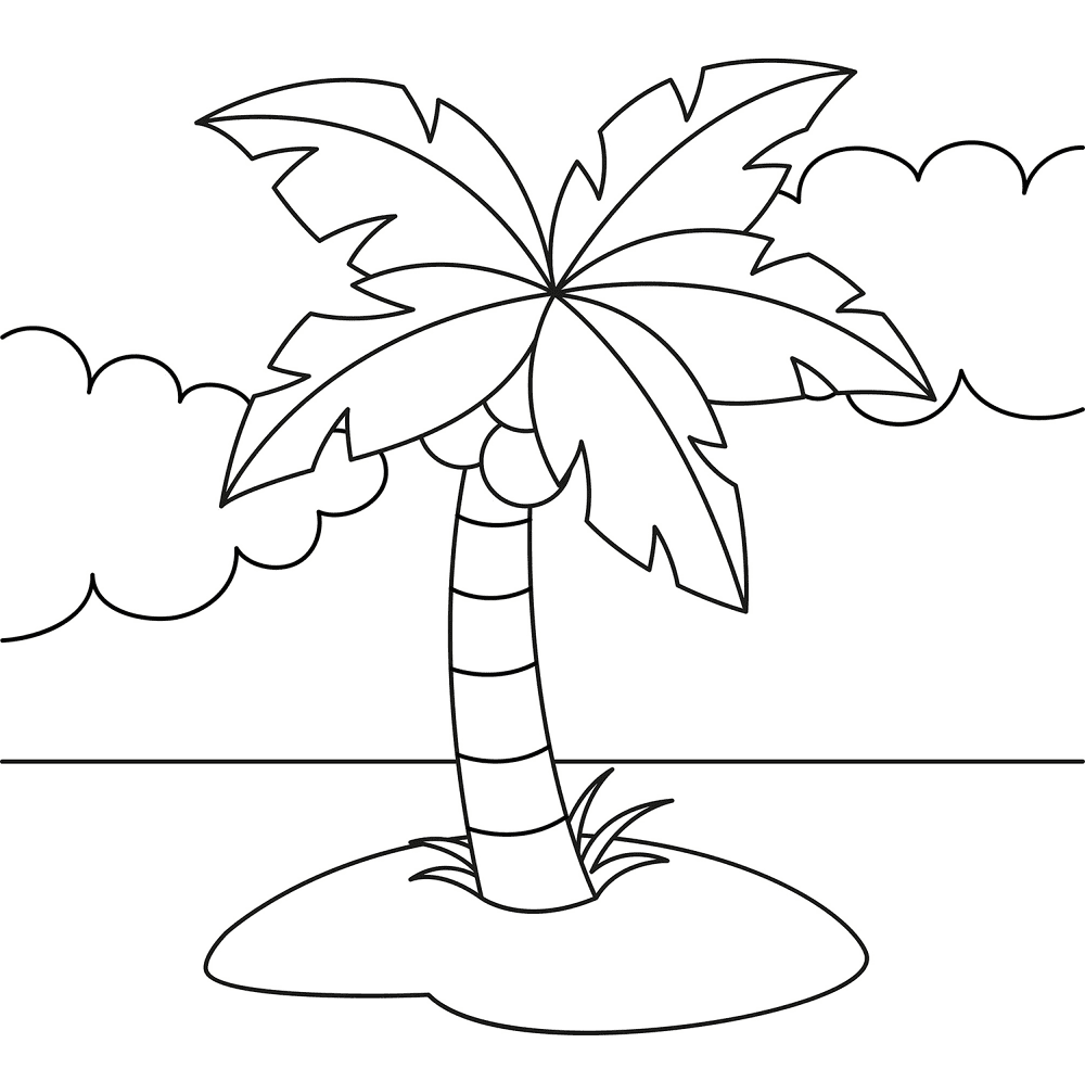 Coconut Tree Coloring Page Md Coloring Page — Free Printable — free printable coloring page