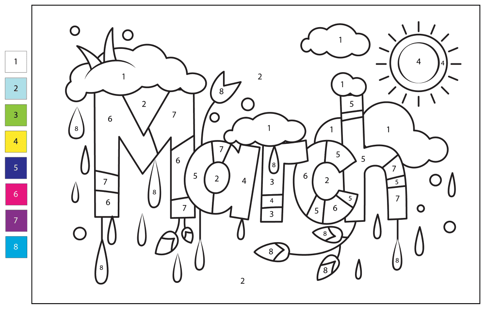 Color By Number March Coloring Page Md Coloring Page — Free Printable — free printable coloring page