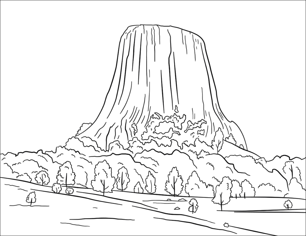 Devils Tower Coloring Page Md Coloring Page — Free Printable — free printable coloring page
