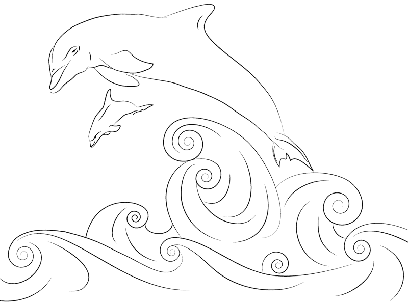 Dolphins Jumping Out Water Coloring Pages Md Coloring Page — Free Printable — free printable coloring page