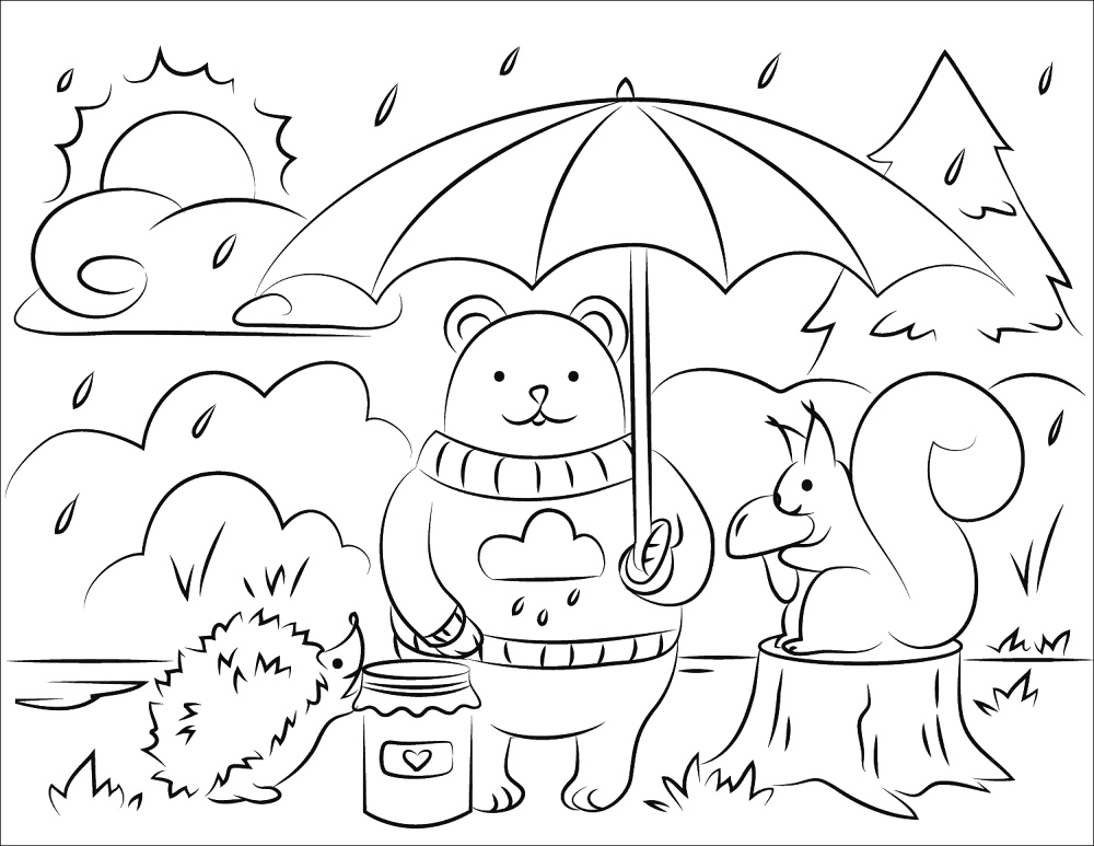 Fall Animals Coloring Page Md Coloring Page — Free Printable — free printable coloring page