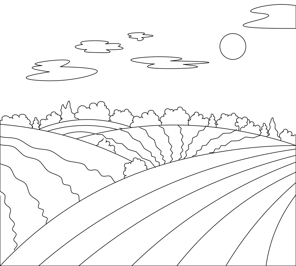 Farm Fields Coloring Page Md Coloring Page — Free Printable — free printable coloring page