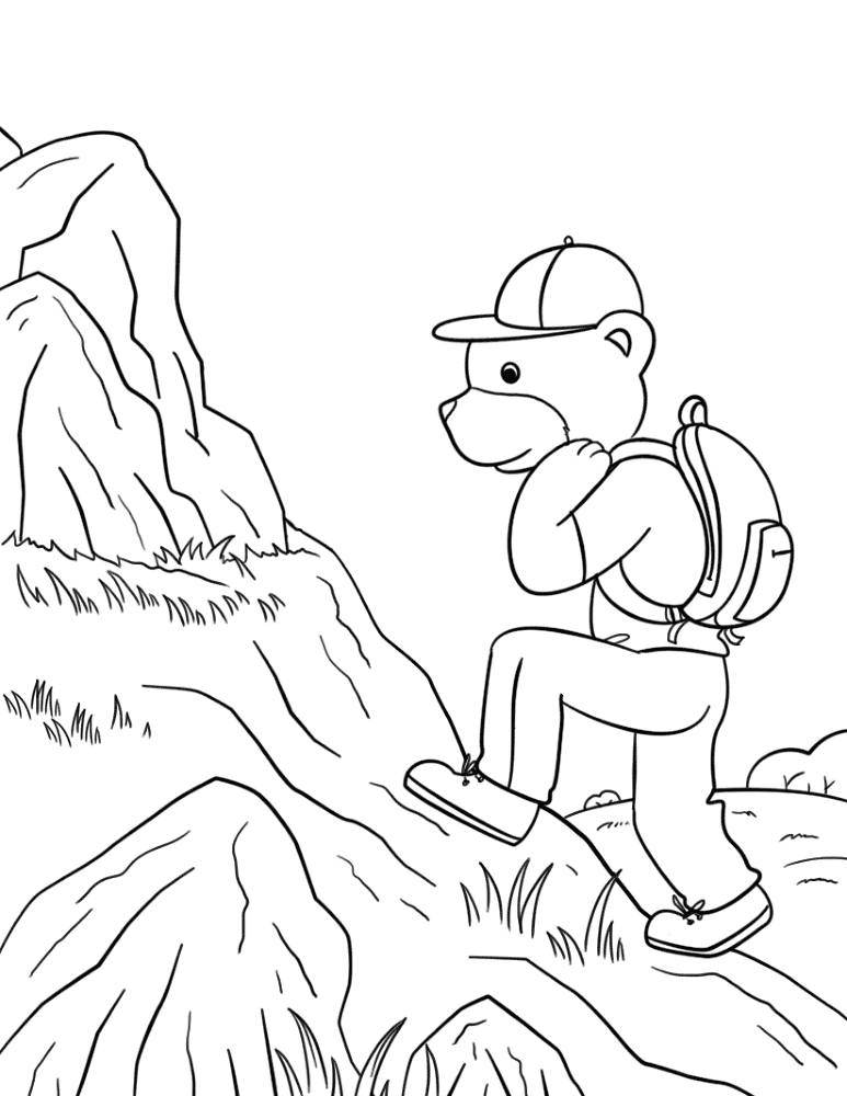 Hiking Bear Coloring Page Md Coloring Page — Free Printable — free printable coloring page