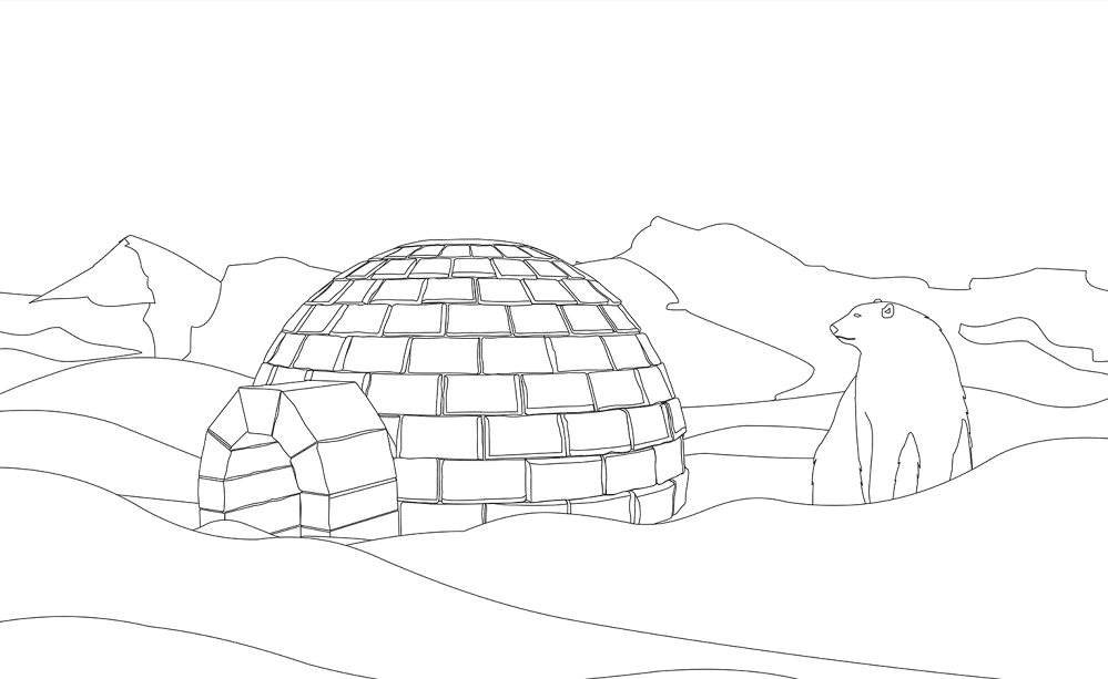 Igloo Coloring Page Md Coloring Page — Free Printable — free printable coloring page