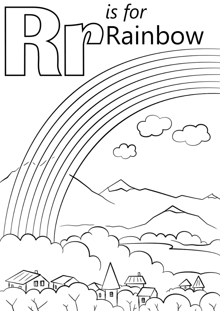 Letter R Is For Rainbow Coloring Page Md Coloring Page — Free Printable — free printable coloring page