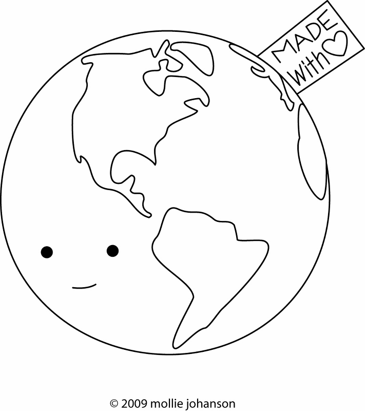 Made With Love Earth Coloring Page Md Coloring Page — Free Printable — free printable coloring page