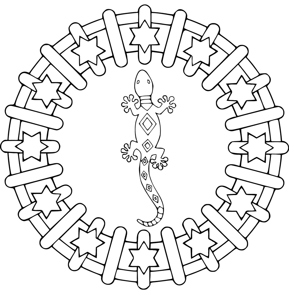 Mandala With Lizard Coloring Page Md Coloring Page — Free Printable — free printable coloring page