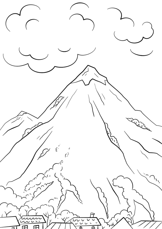 Mountain Scene Coloring Page Md Coloring Page — Free Printable — free printable coloring page