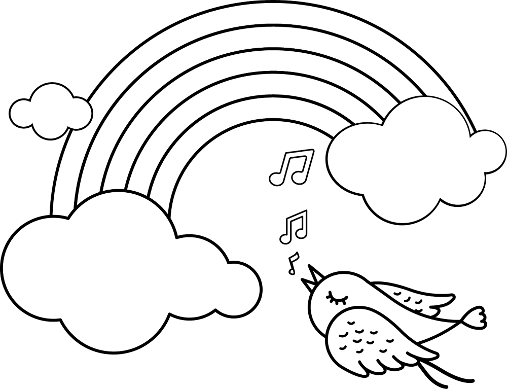 Rainbow And Bird Coloring Page Md Coloring Page — Free Printable — free printable coloring page