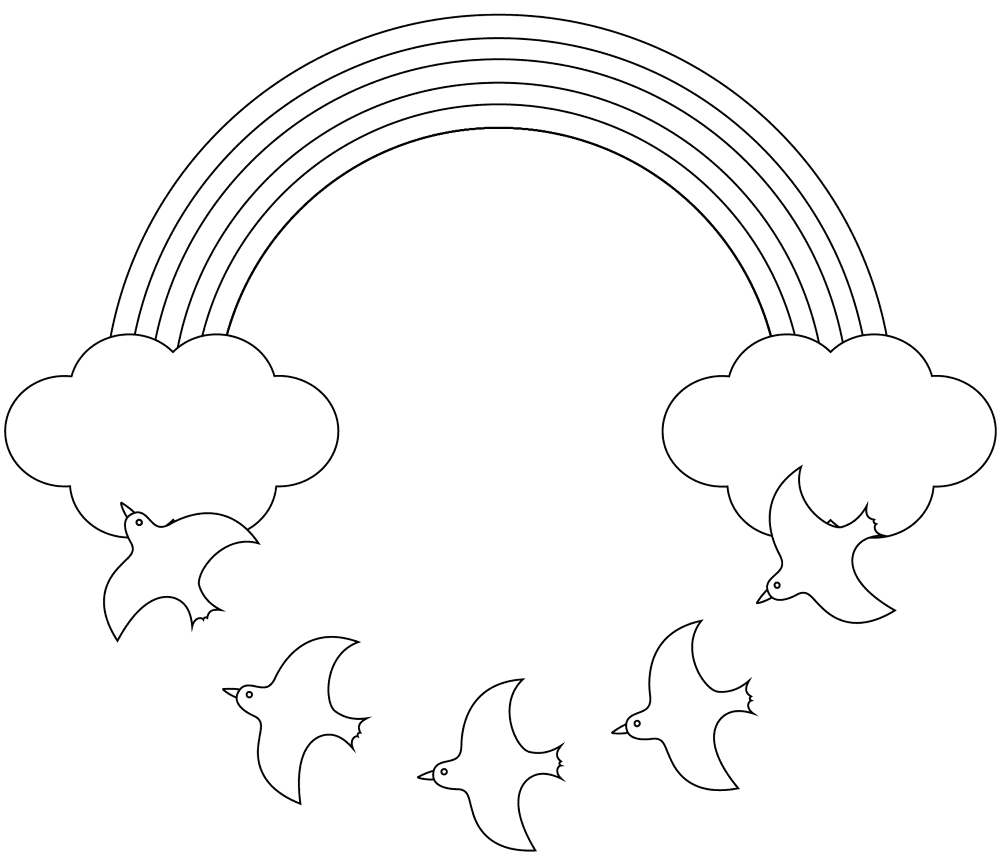 Rainbow And Birds Coloring Page Md Coloring Page — Free Printable — free printable coloring page
