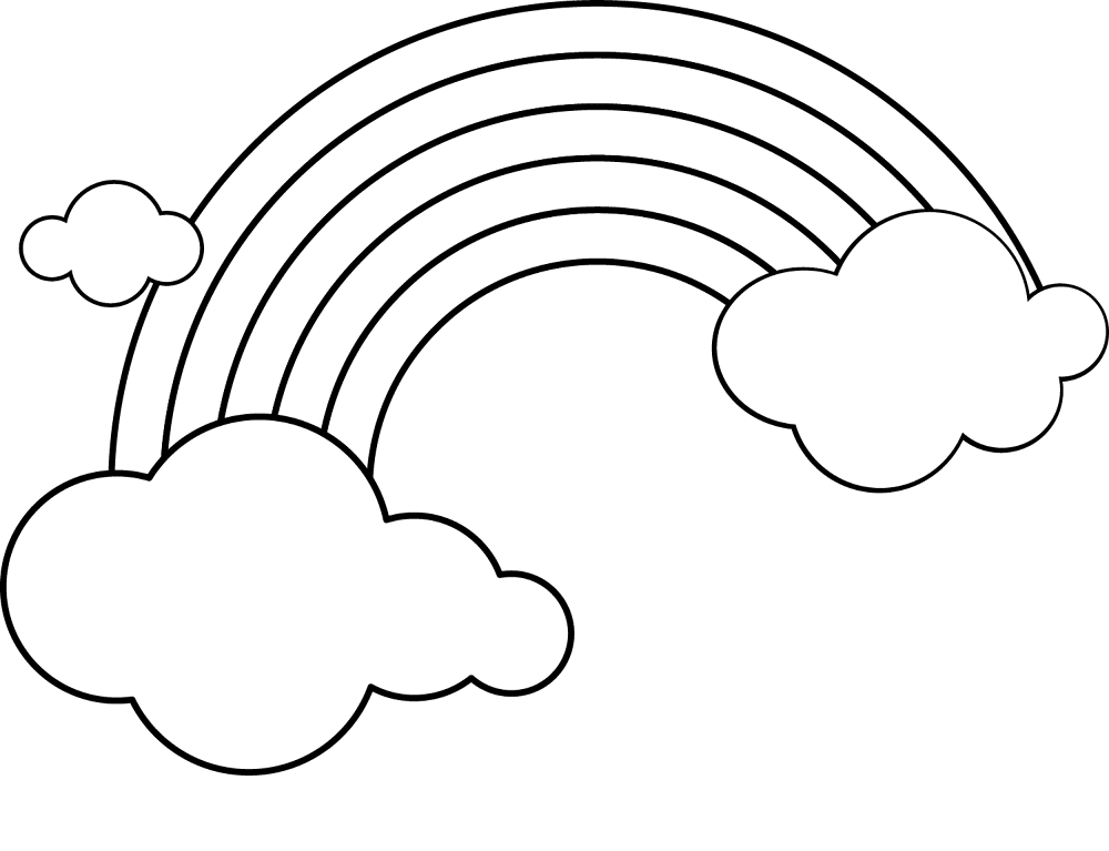 Rainbow And Clouds 2 Coloring Page Md Coloring Page — Free Printable — free printable coloring page